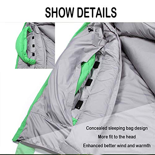 **Premium Down Sleeping Bag for Adults - Ultra Warm & Skin-Friendly for Winter Camping, Hiking & Outdoor Adventures**