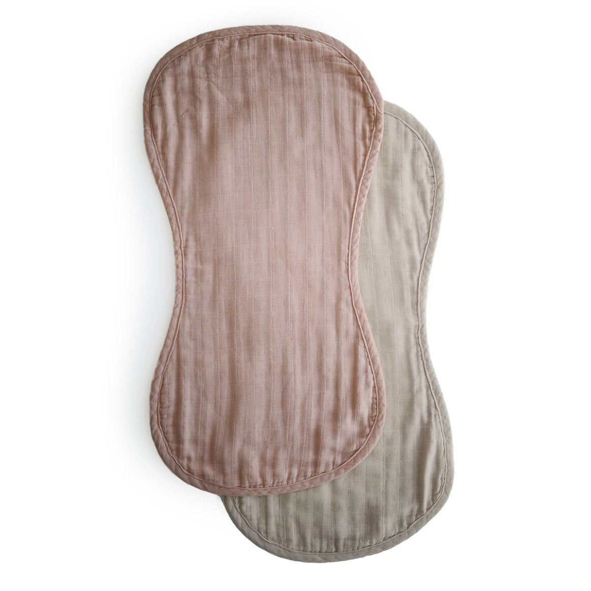 Organic Cotton Muslin Burp Cloths - Soft & Absorbent 2-Pack in Blush & Fog - Perfect for Baby Spit-Up, Feeding & Gentle Skin Care