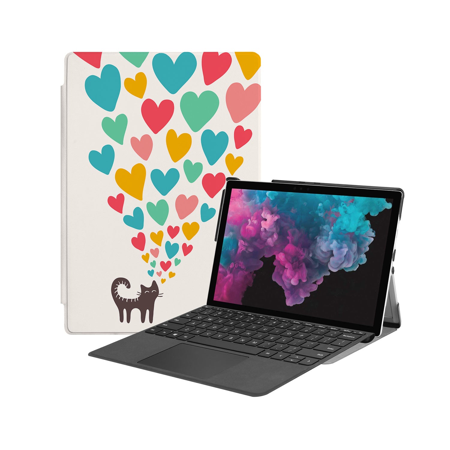Microsoft Surface Laptop Case - Cute Cat Kitty Design, Durable Protective Cover for Surface Pro/Book/Go, Perfect for Work, School & Travel