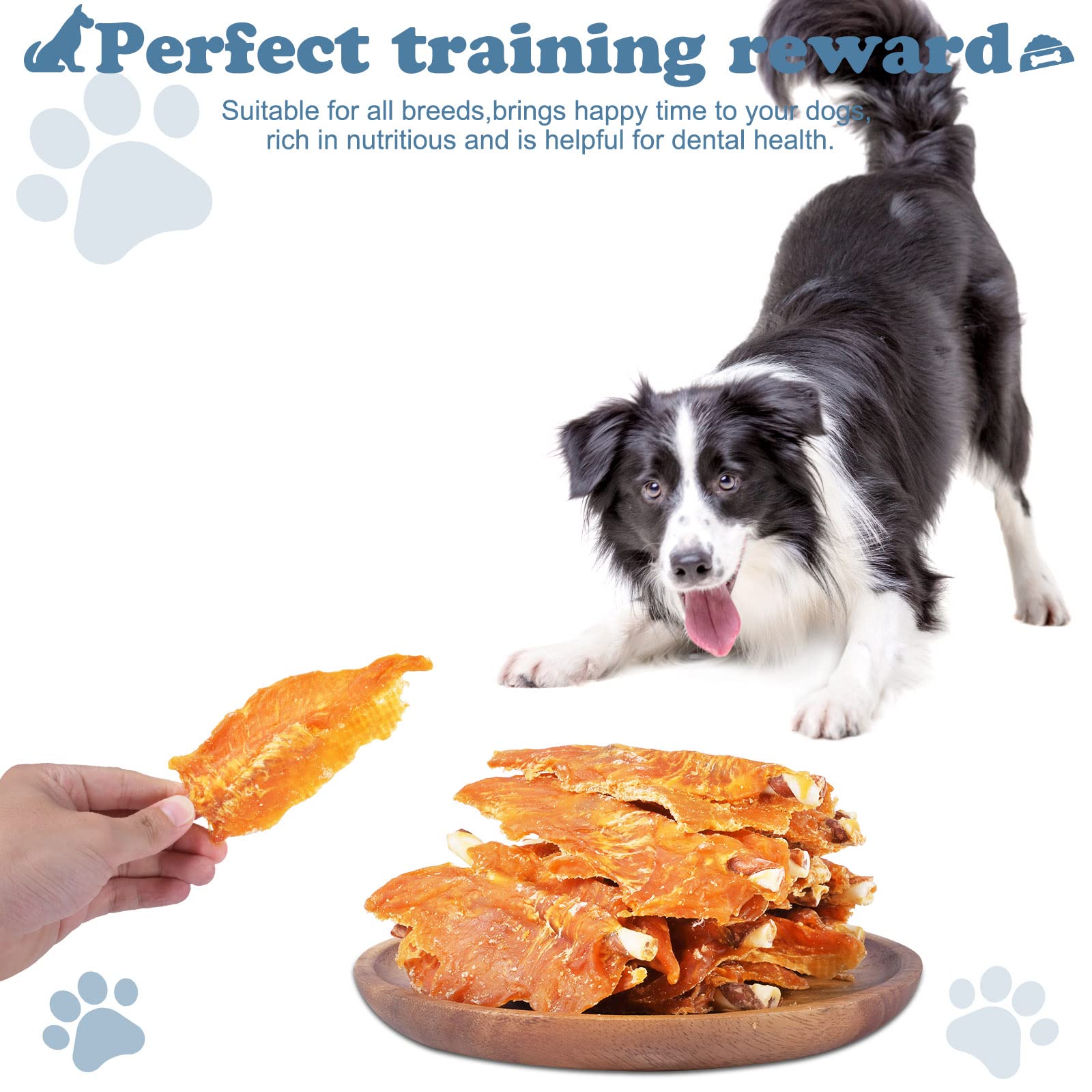 Premium Chicken Jerky & Rawhide Sticks for Puppy Training - Natural Dog Chews & Treats, 0.5lb/227g - Perfect for Obedience Training & Teething Relief