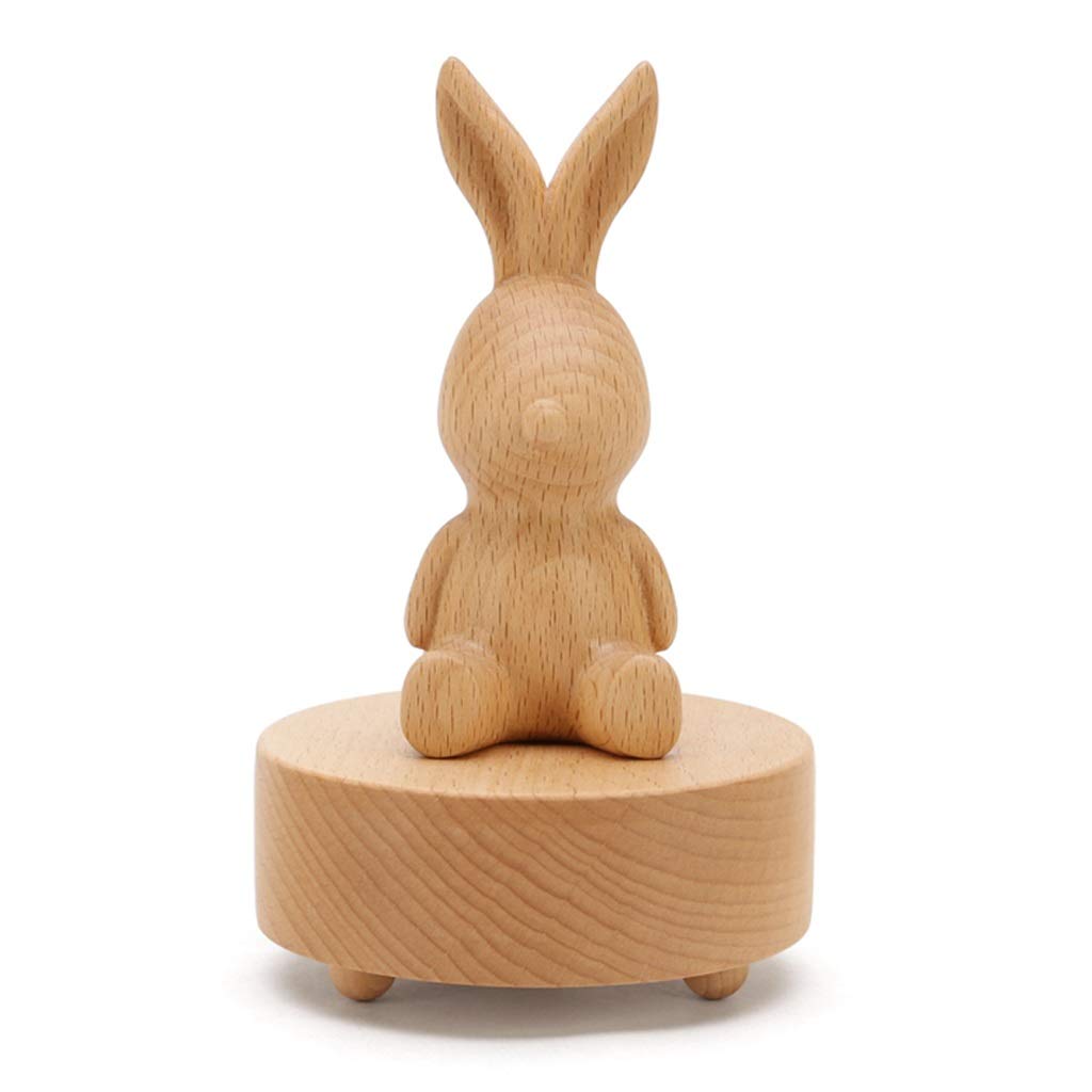 SHANGMAOYO Mini Wooden Music Box - Portable Rabbit-Shaped Musical Gift Box for Lover, Friends & Family | Cute Home Decor, Birthday Present | Perfect for Bedroom Decor, Wedding Favors & Romantic Gifts