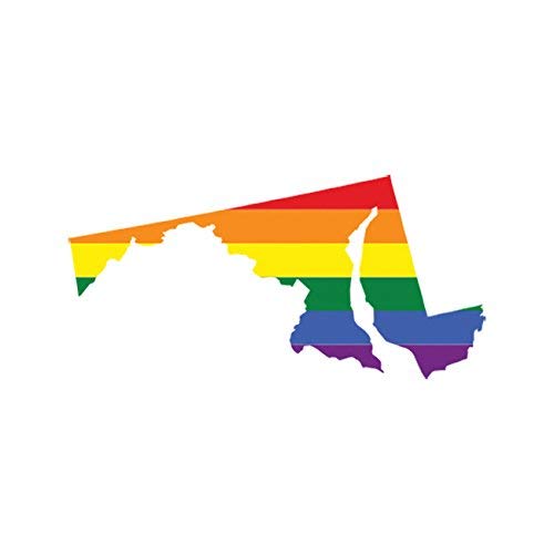 Maryland State Shaped Rainbow Pride Car Magnet - LGBT Vinyl Bumper Sticker for Cars, Trucks & Windows | Show Your Support for Gay Pride & Equality