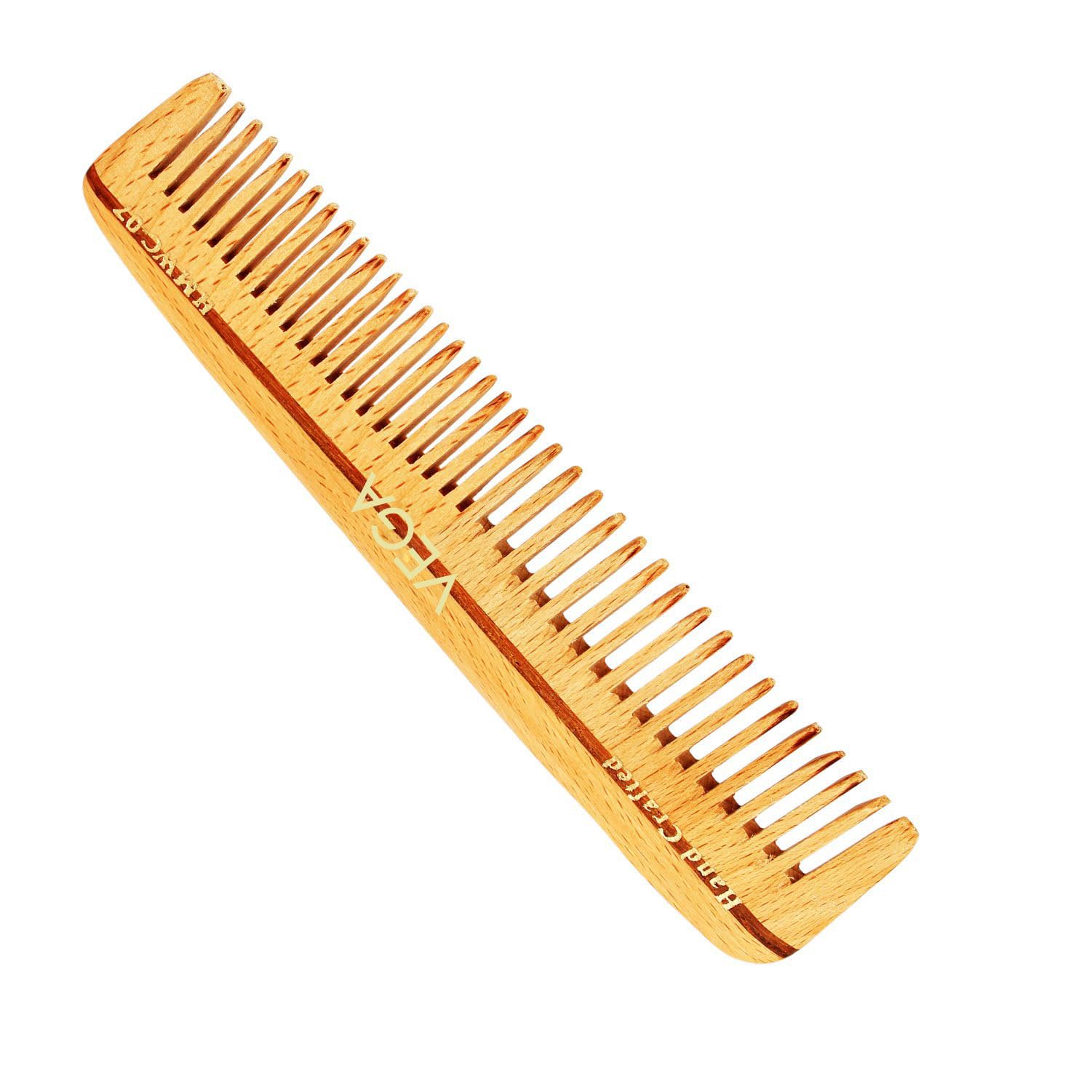 Vega Pocket Wooden Hair Comb - Handmade Natural Wood Comb for Men & Women - India's No.1 Hair Comb Brand (HMWC-07) - Perfect for Travel, Home & Salon Use