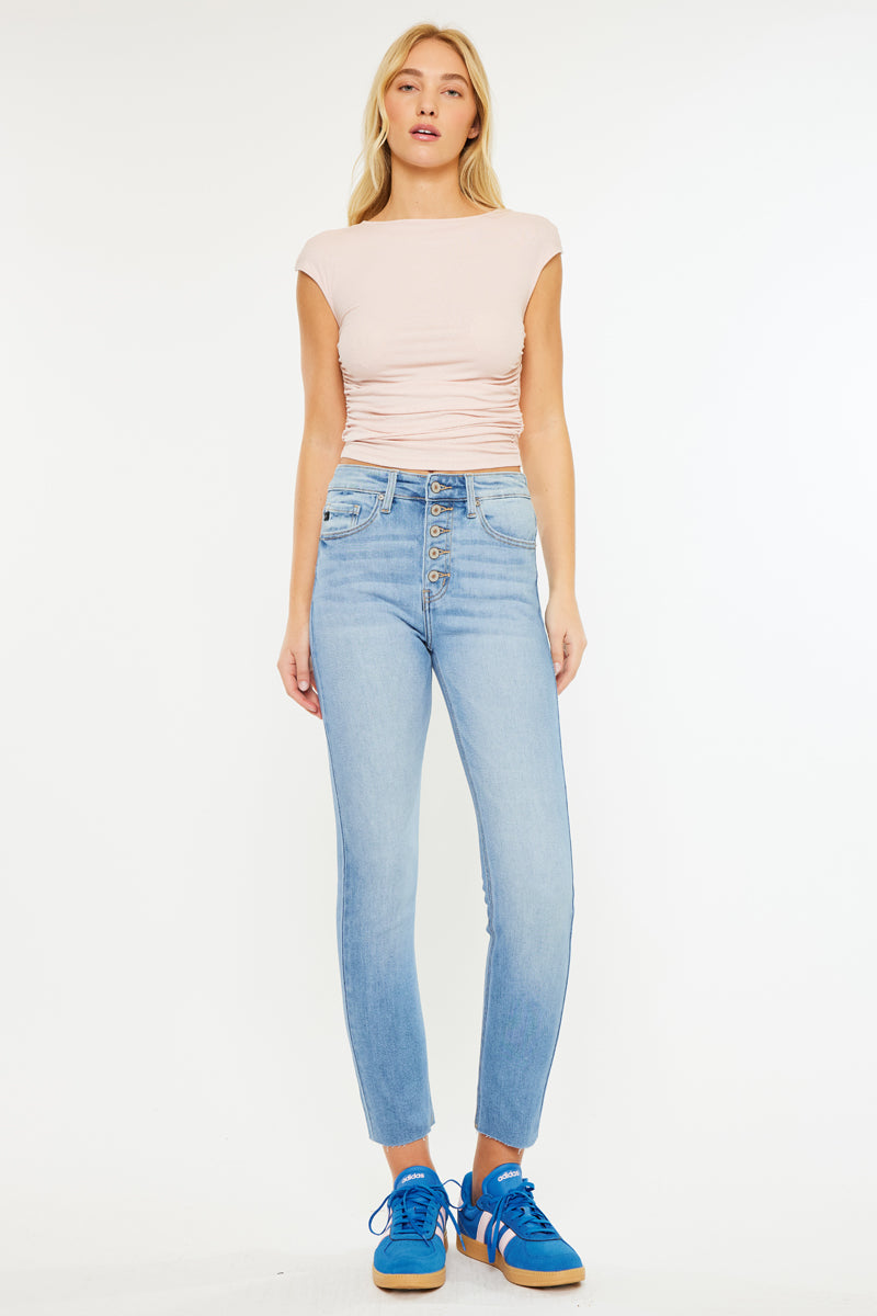 Priscilla Women's High Rise Slim Straight Leg Jeans - Stretchy Denim Pants for Casual & Office Wear | Comfortable & Flattering Fit for Everyday Style