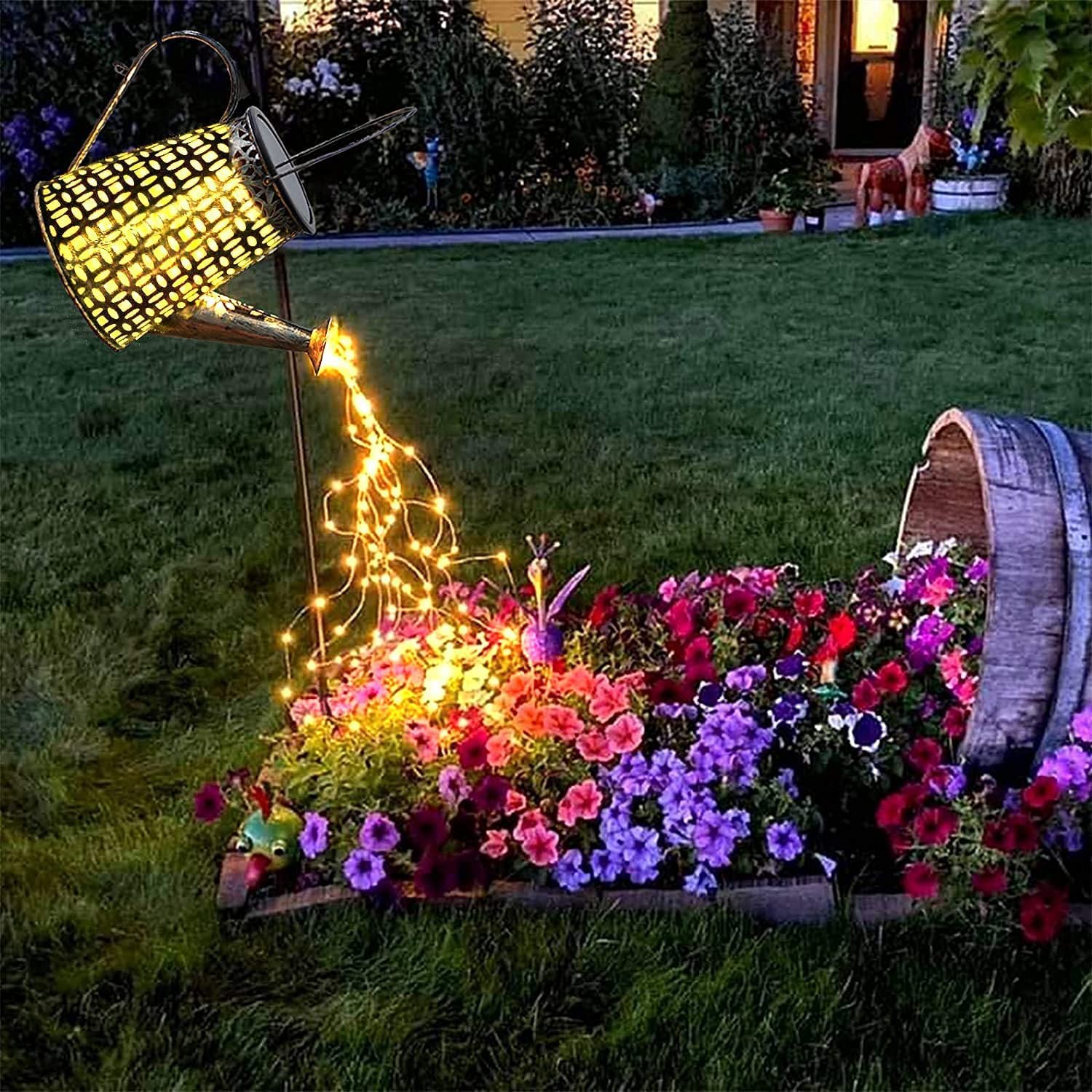 Morestar Solar Watering Can & Garden Decor - Outdoor Solar Lights with Waterproof Hanging Lantern for Table, Patio, Porch, Yard & Lawn - Perfect Gift for Mom & Grandma - Ideal for Garden Decorations, Outdoor Lighting & Romantic Evening Ambiance