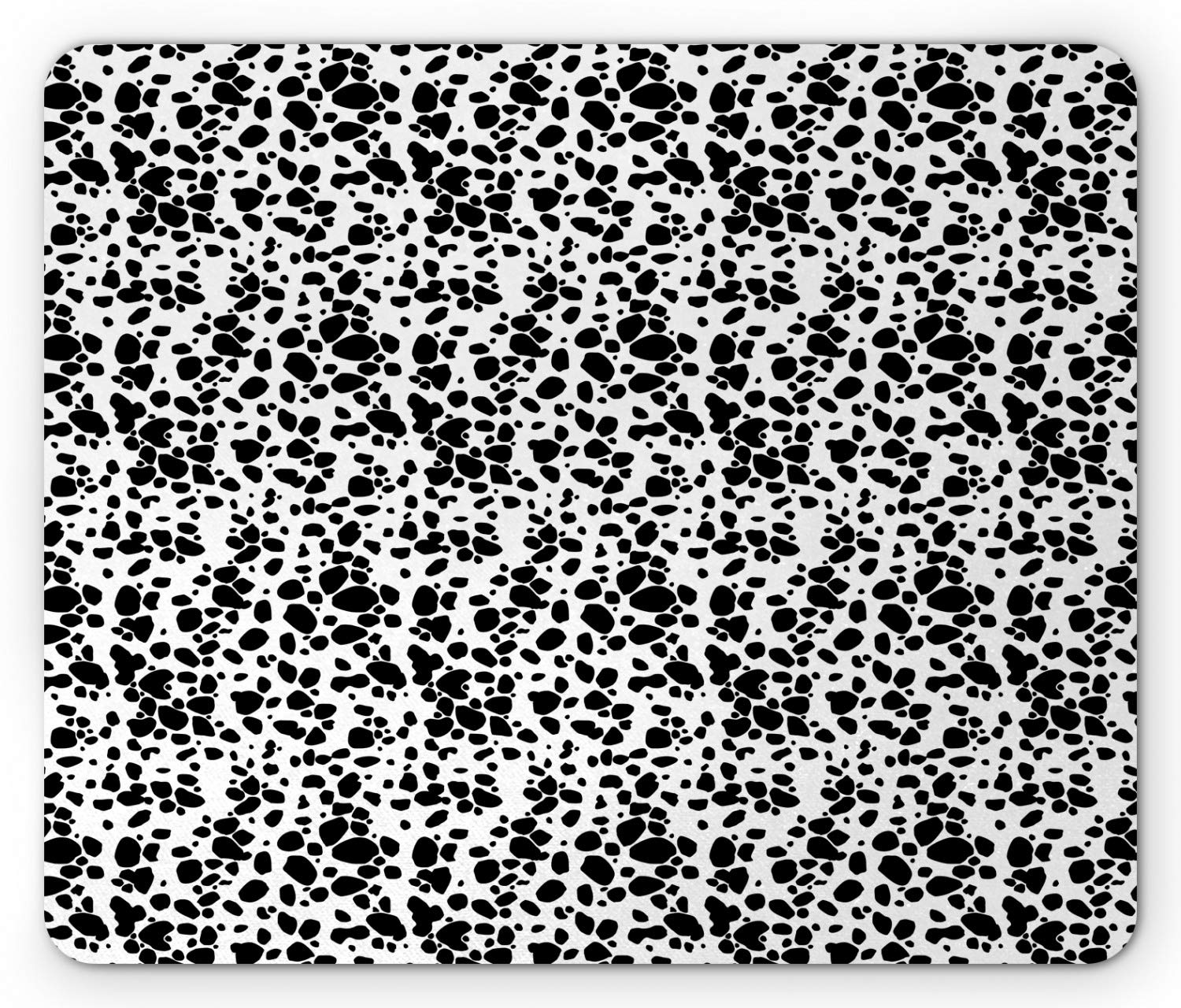 Ambesonne Dalmatian Dog Print Mouse Pad - Non-Slip Rubber Base with Black & White Puppy Spots Design - Standard Size Rectangle Mousepad for Office, Gaming & Home Computer Use