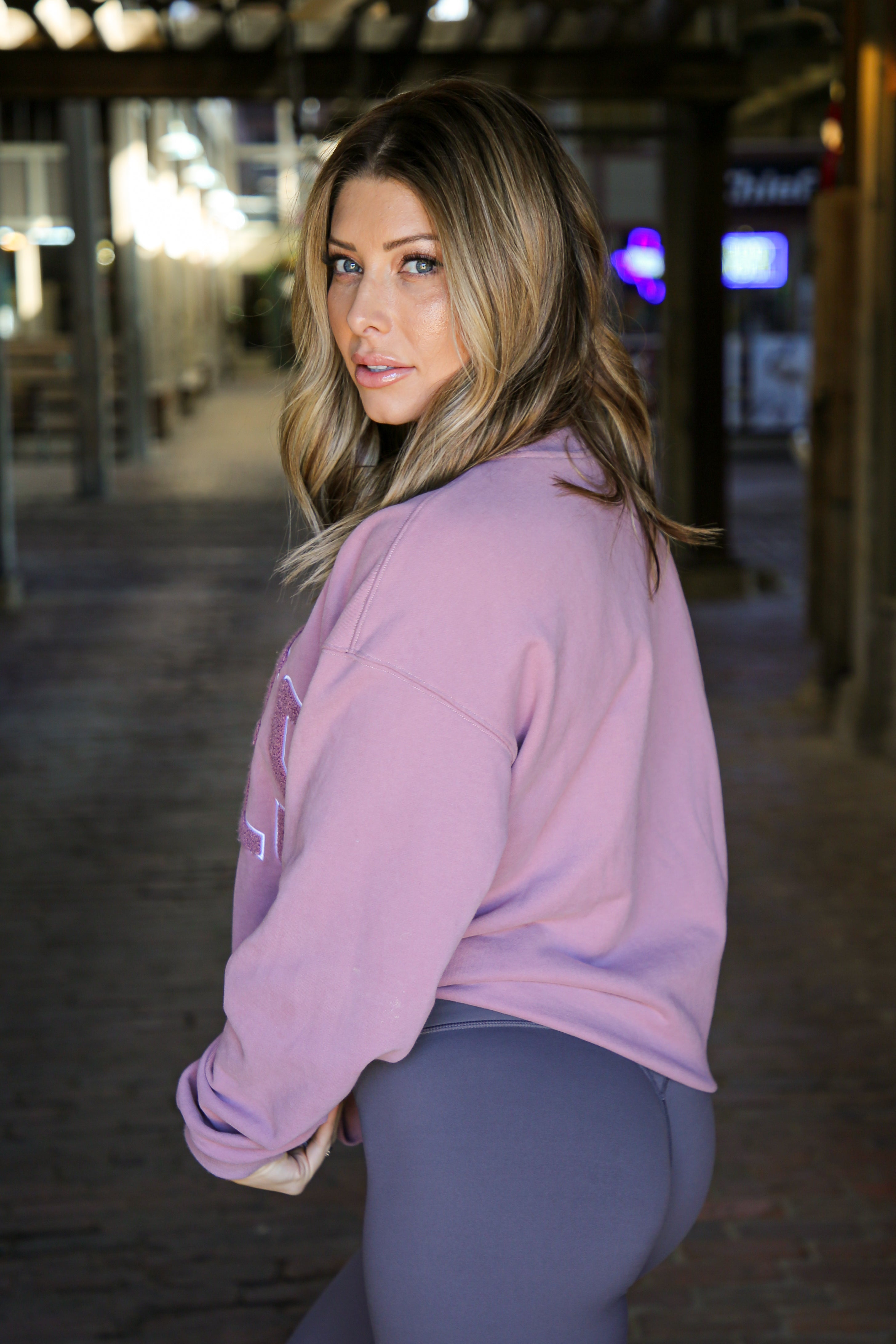Varsity Crewneck Sweatshirt for Men & Women - Soft Cotton Pullover in Dusty Berry Color | Casual Wear, Street Style, College Outfits, and Everyday Comfort