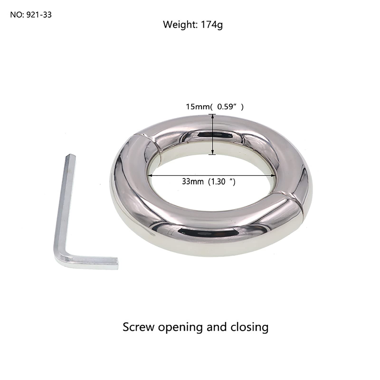 Premium Metal Penis Ring for Men - Cock Ring & Testicle Ring Set, Adult Sex Toy for Couples & Solo Pleasure (3.3cm/1.3in) - Enhance Erections & Intimacy in Bedroom Play