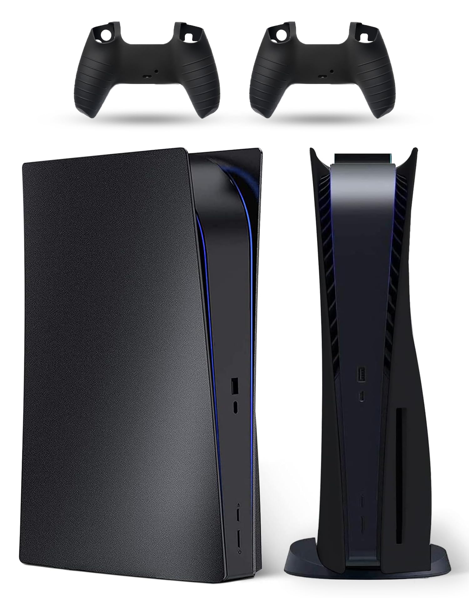 PEYANZ PS5 Faceplate Cover for Disc Edition - Anti-Scratch ABS Shell with Heat Dissipation & Dustproof Design + 2 Free Controller Silicone Covers | Perfect for Gaming Setup, Home Entertainment & PS5 Protection