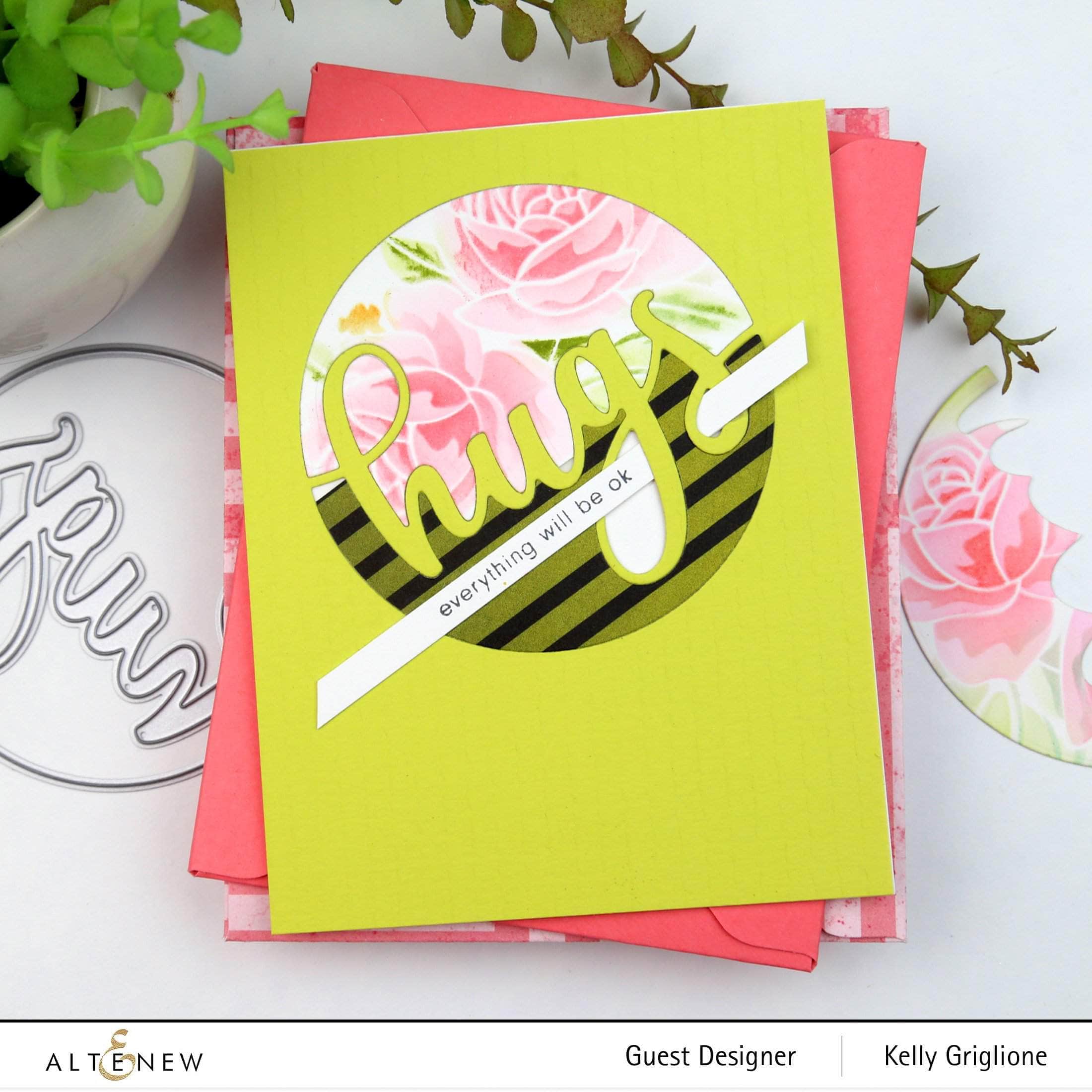 Circled Greetings: Hugs Die Cut Stickers - Perfect for Scrapbooking, DIY Crafts, and Gift Wrapping