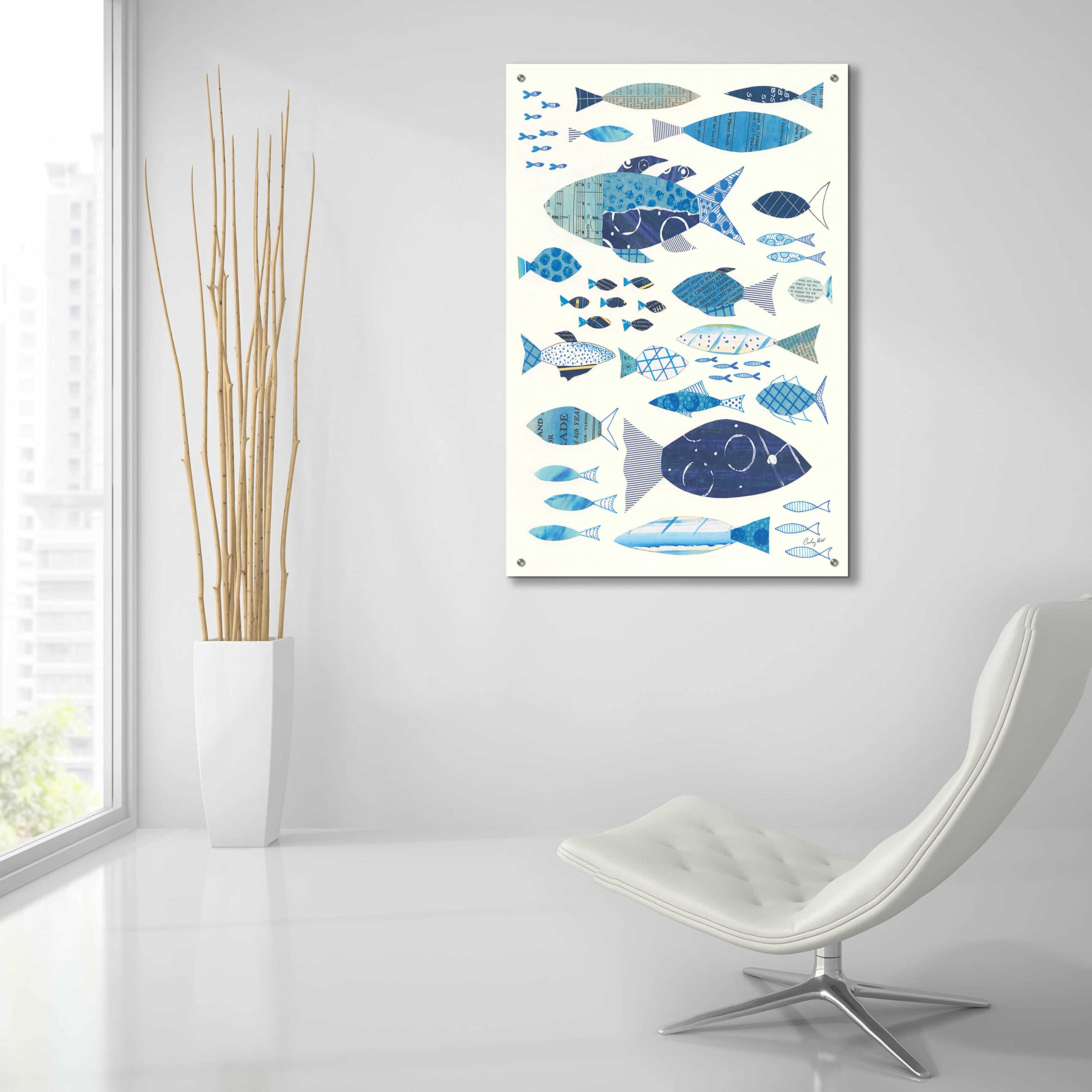 Go with The Flow II by Courtney Prahl - 24x36 Inch Acrylic Glass Wall Art Print, Modern Abstract Painting for Living Room, Bedroom & Office Decor