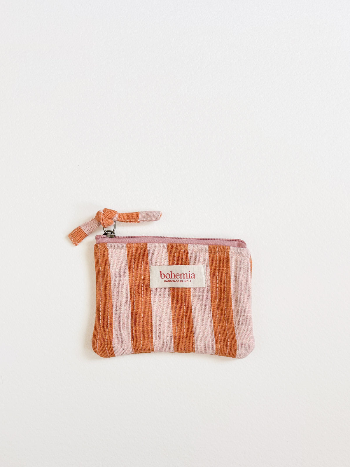 Jaipur Stripe Coin Purse - Handmade Pink City Zipper Wallet for Women | Perfect for Travel, Shopping & Everyday Use