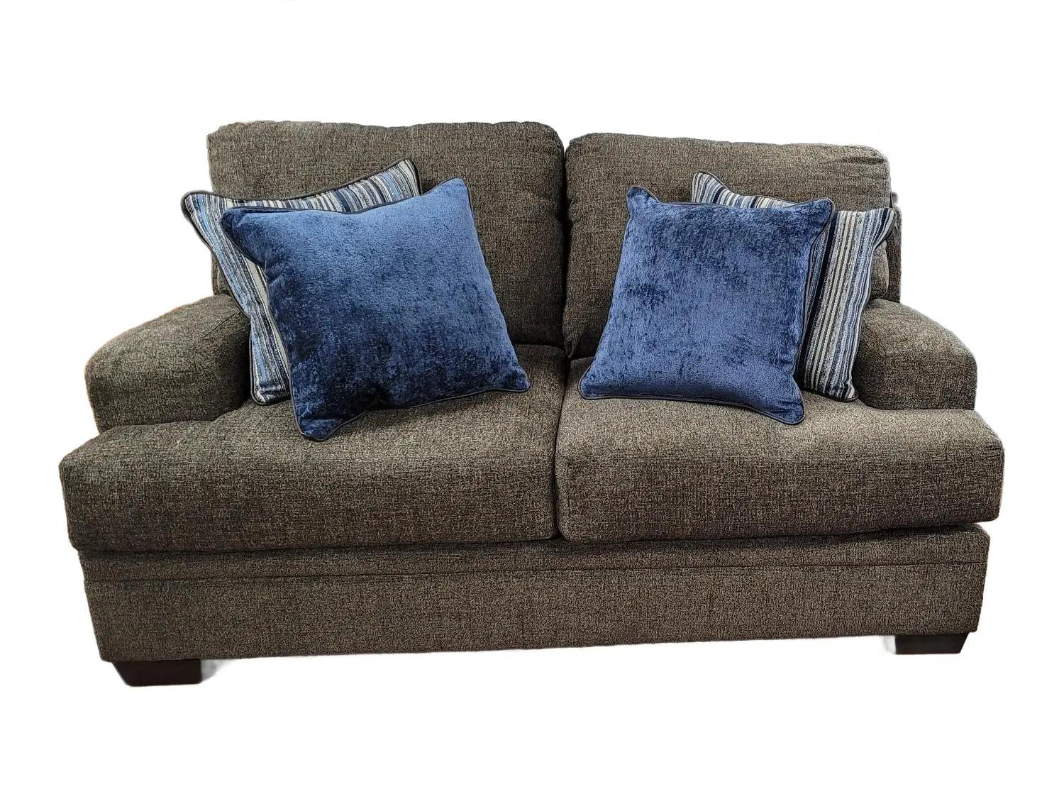 Dewey Brindle Loveseat 8875LS - Modern Faux Leather Sofa for Small Spaces | Perfect for Apartments, Living Rooms & Home Offices