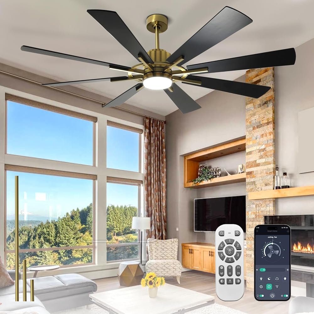 Original LED Light Module for Depuley 35/42/52/60/72 Inch Ceiling Fan with Remote & APP Control - DC Motor, 6-Speed Reversible, Timer, 3/8 Blades - Perfect for Living Room, Bedroom, and Outdoor Spaces