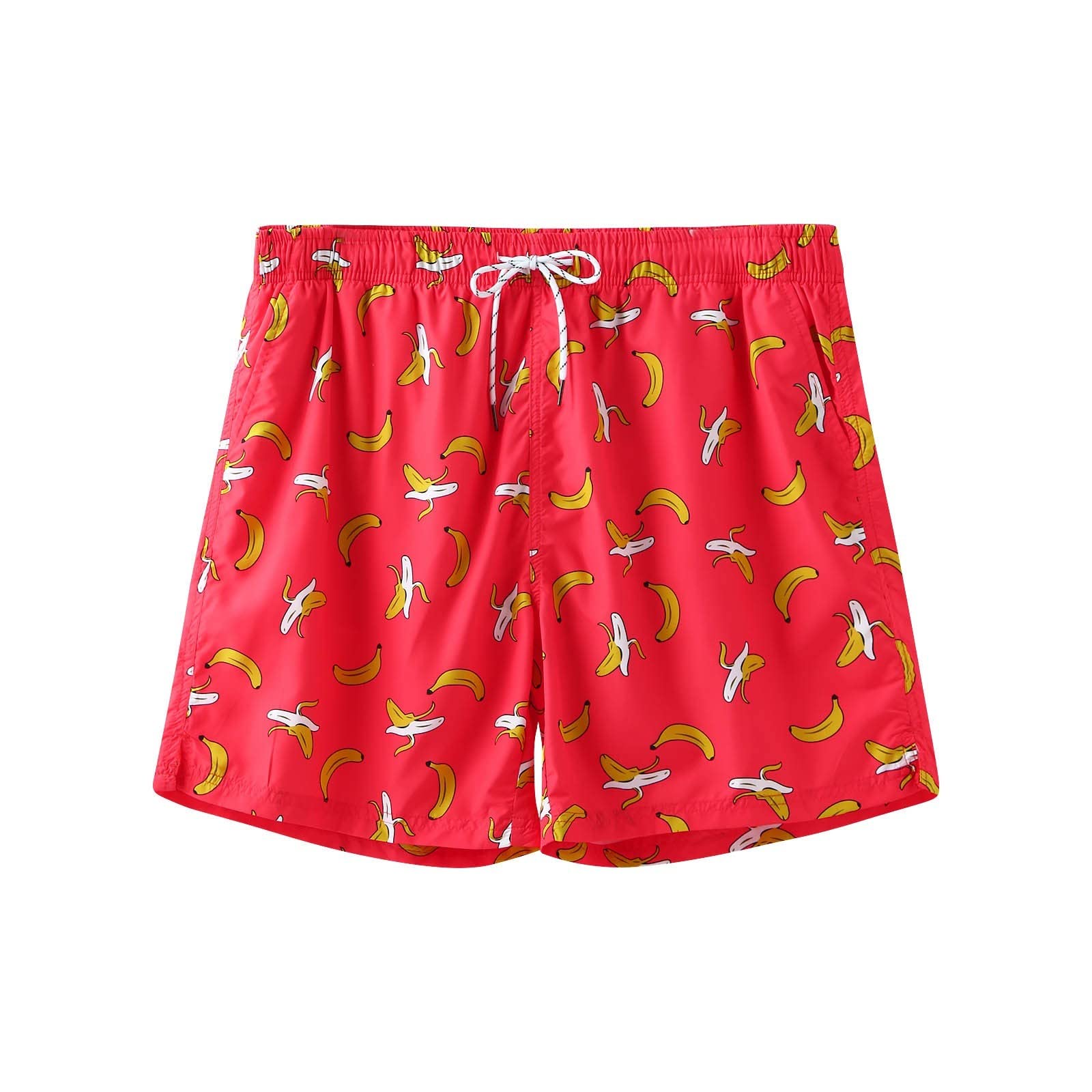Men's Loose Casual Beach Printed Shorts with Drawstring & Pockets - Quick-Dry Swim Trunks with Liner for Swimming, Surfing & Summer Vacation