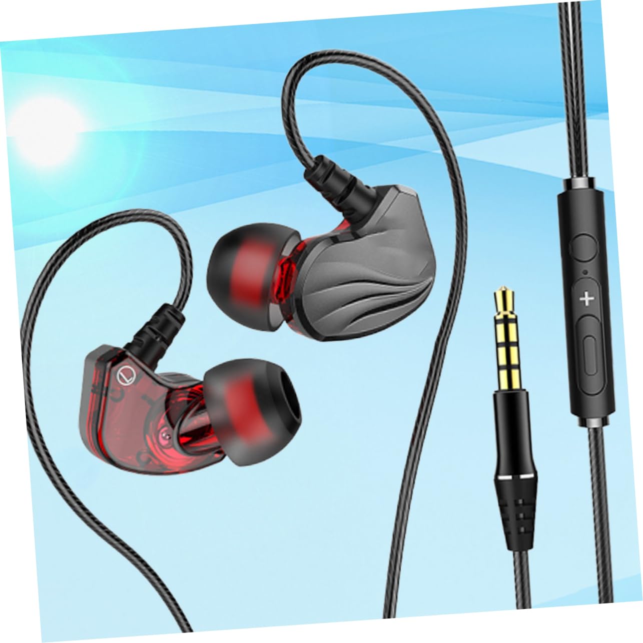 CAXUSD Ergonomic in-Ear Earphones with Deep Bass & Built-in Mic - 3.5mm Jack (Grey) for iPhone, Android, Tablet - Perfect for Gaming, Music & Calls
