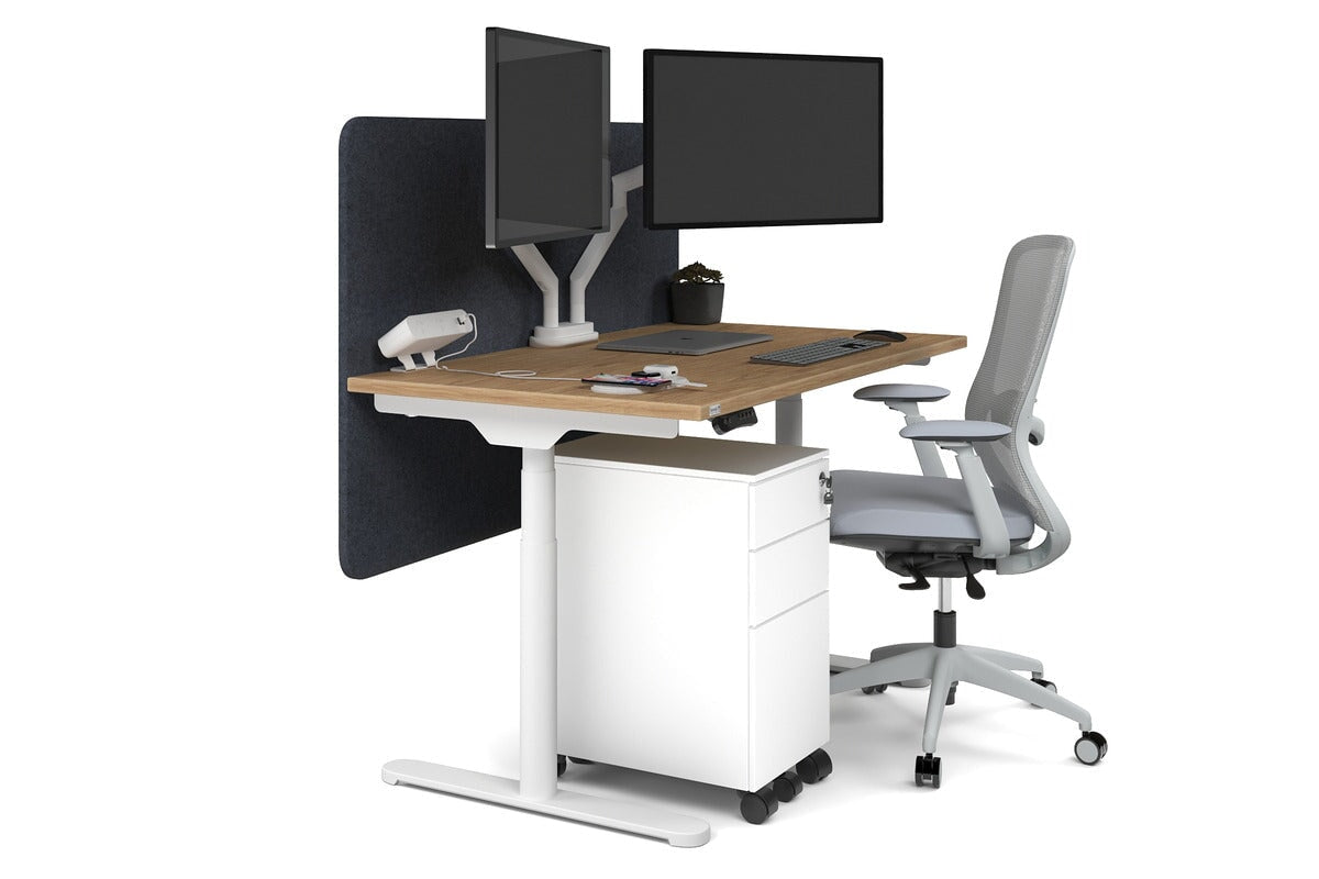 Flexi Premium Height Adjustable Single Workstation Desk - 1200L x 700W - Ergonomic Standing Desk for Home Office & Workspace