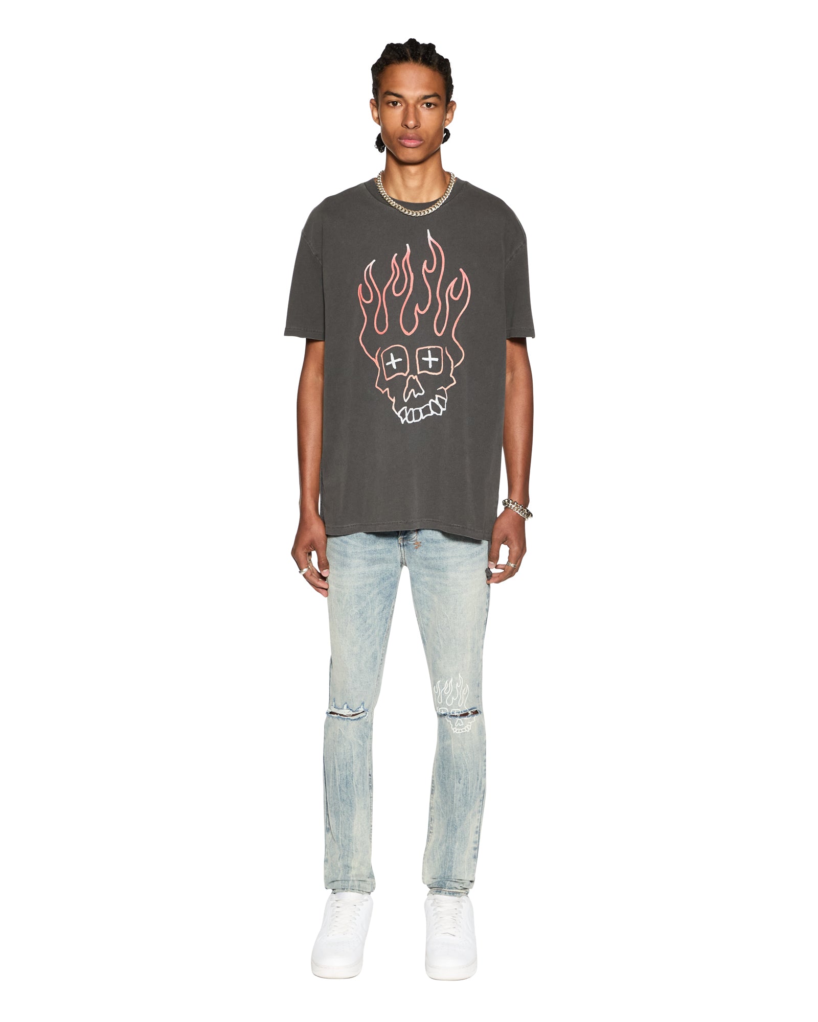 Biggie Smalls Skull Graphic T-Shirt - Faded Black Vintage Rap Tee for Men - Perfect for Casual Wear, Concerts & Hip Hop Fans