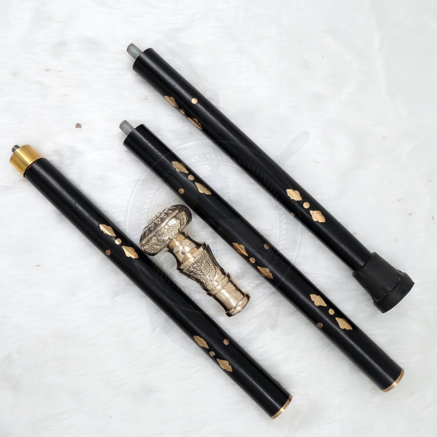 Premium Aluminum & Brass Decorative Rosewood Walking Cane - Full Size Adjustable Walking Stick for Men & Women - Ideal for Hiking, Fashion Accessory & Elderly Support