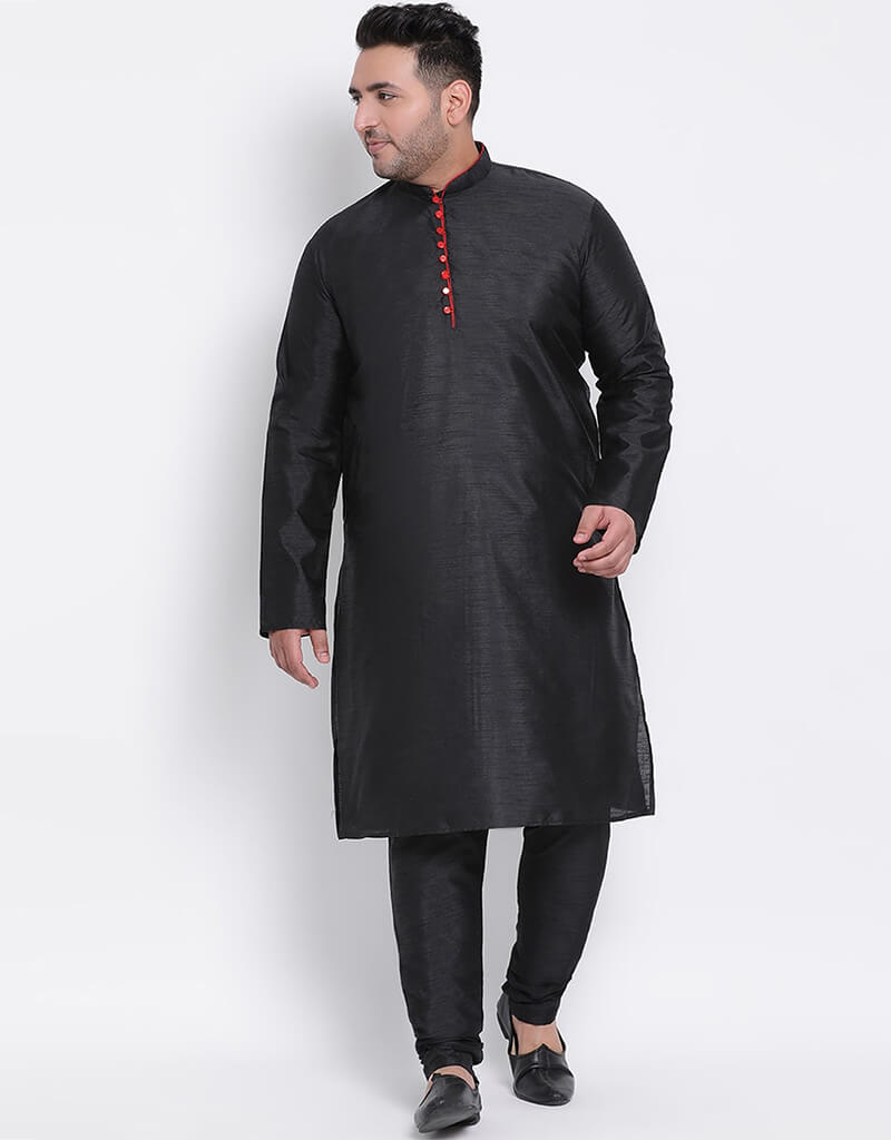 Black Kurta Dhupion Silk Chudidaar - Elegant Indian Traditional Outfit for Women | Perfect for Festivals, Weddings & Special Occasions