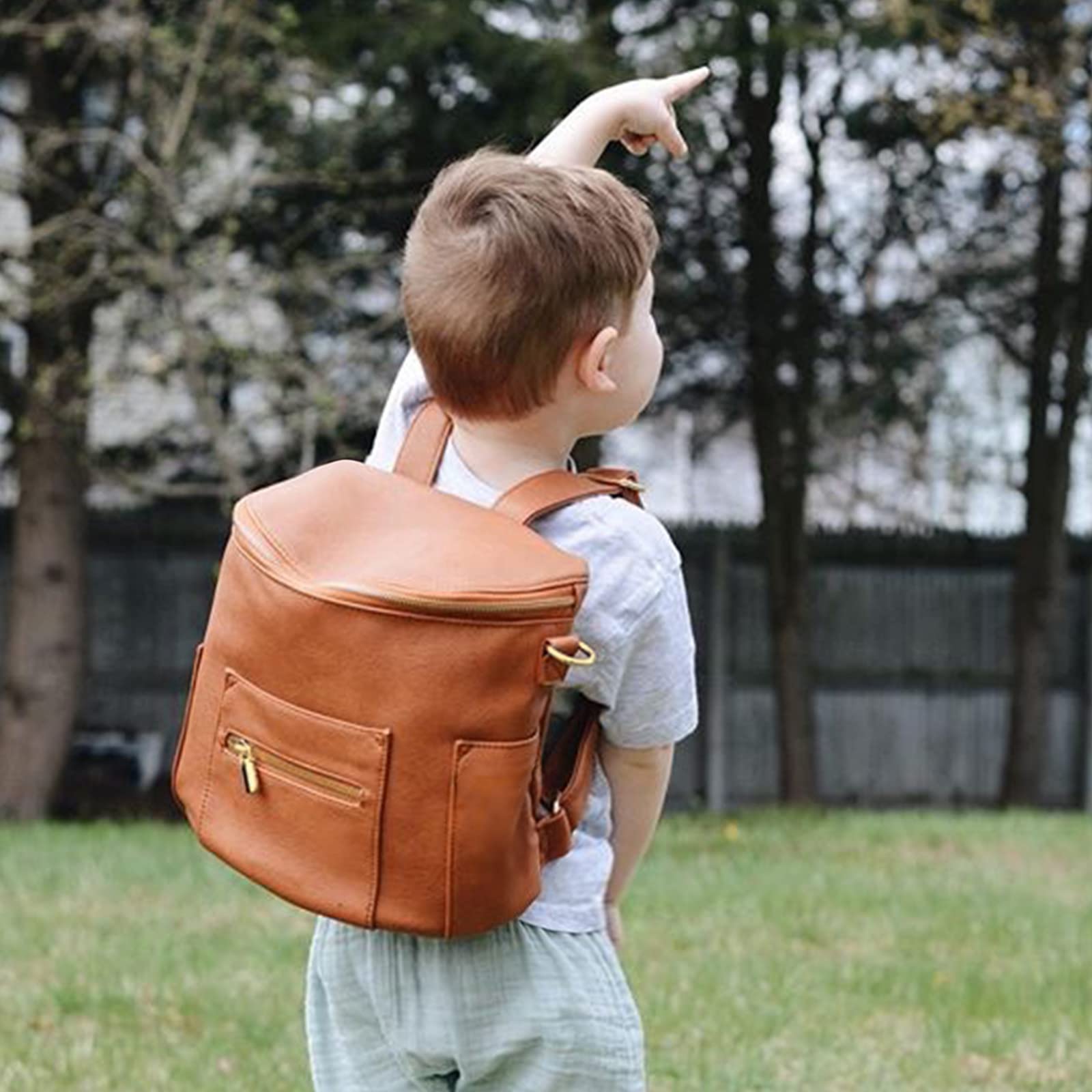Premium Leather Diaper Backpack with Insulated Bottle Pockets, Hand Sanitizer Holder & Mini Diaper Bag - Stylish Baby Essentials Organizer for Travel, Outings & Parenting On-The-Go