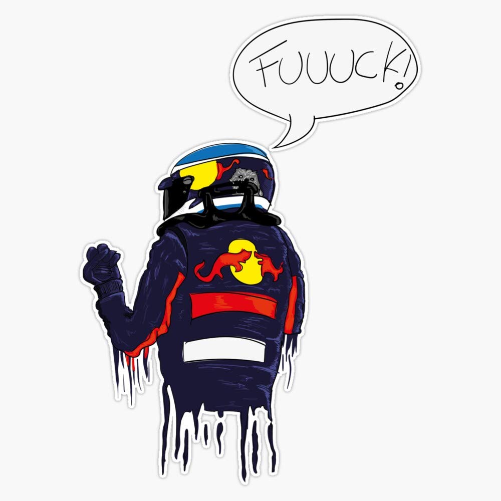 Angry Daniel Ricciardo Vinyl Bumper Sticker - 5 Inch Waterproof Decal for Cars, Laptops & Motorcycles - Durable Outdoor & Indoor Use
