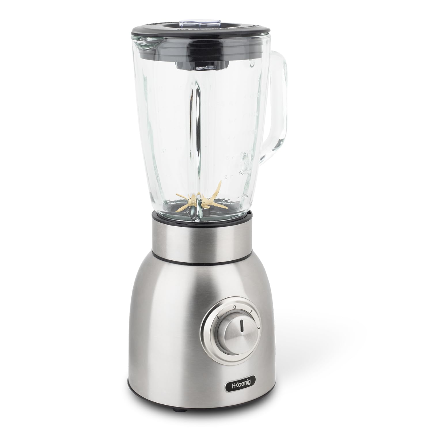 H.Koenig MXK32 Powerful 1000W Glass Blender with Titanium Blade - 2 Speeds & Pulse Function for Smoothies, Milkshakes, Ice Crushing, Soups - Perfect for Kitchen, Restaurant & Healthy Lifestyle