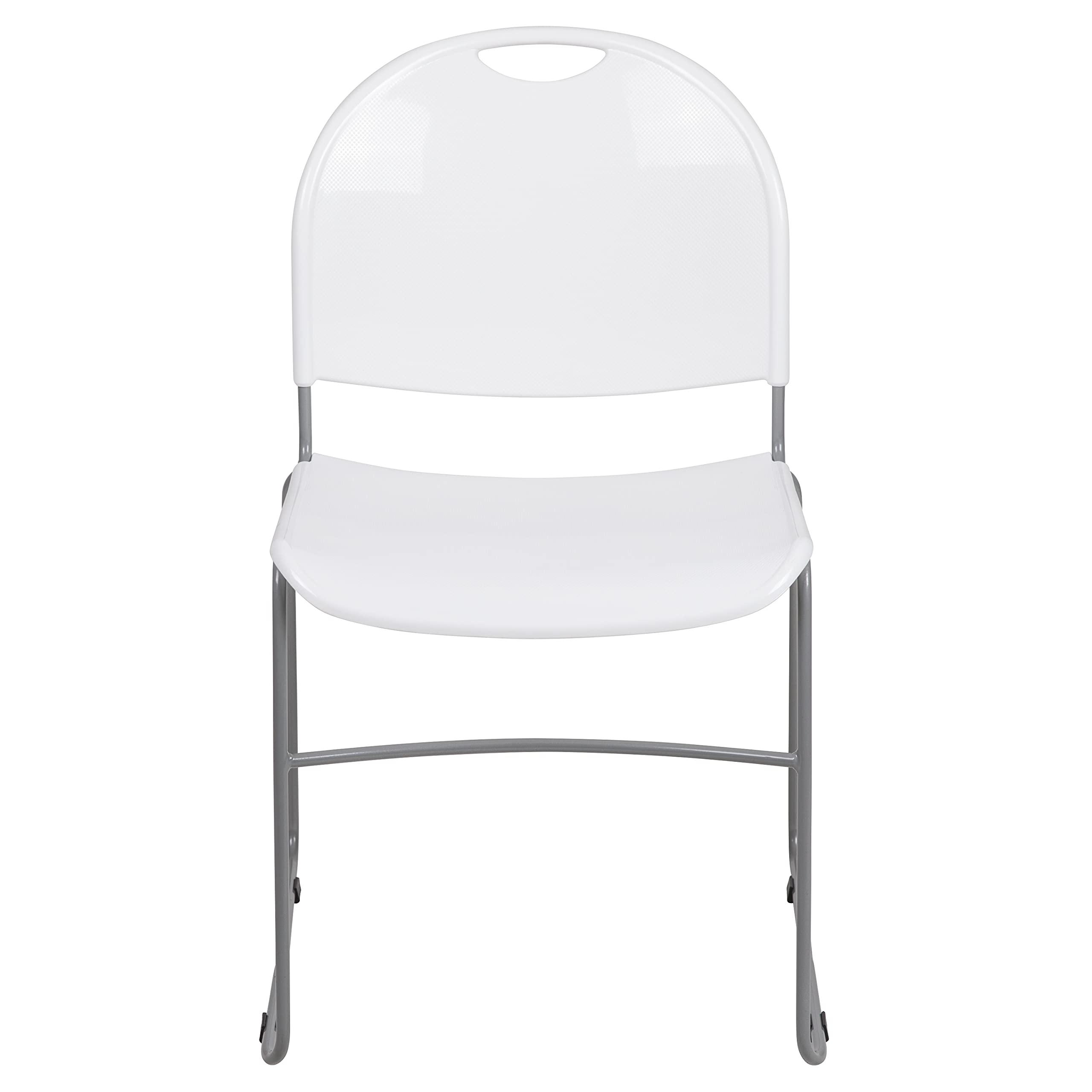 5 Pack White Ultra-Compact Stackable School Chairs - Lightweight Office Guest Chairs & Student Chairs for Classrooms, Events, and Small Spaces