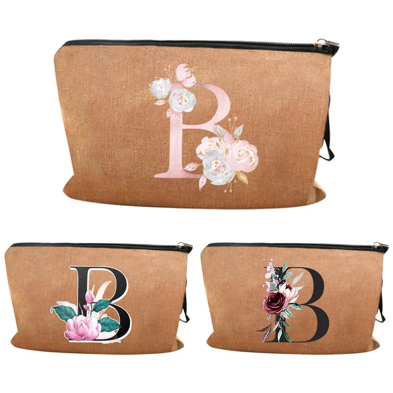 Heart Dream 3-Piece Waterproof Makeup Bag Set with Zipper - Travel Toiletry Pouch, Cosmetic Organizer & Pencil Case (Beige) - Perfect for Travel, Gym & Daily Organization