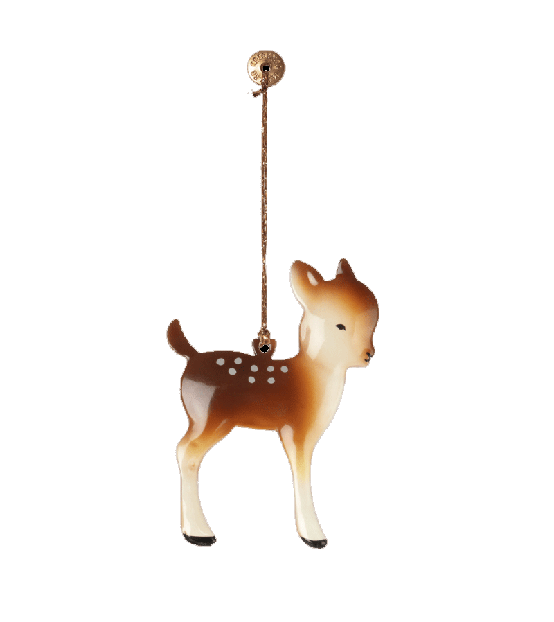 Maileg Small Bambi Ornament - Handmade Deer Figurine for Christmas Tree Decor, Nursery Shelf Display & Gift Giving