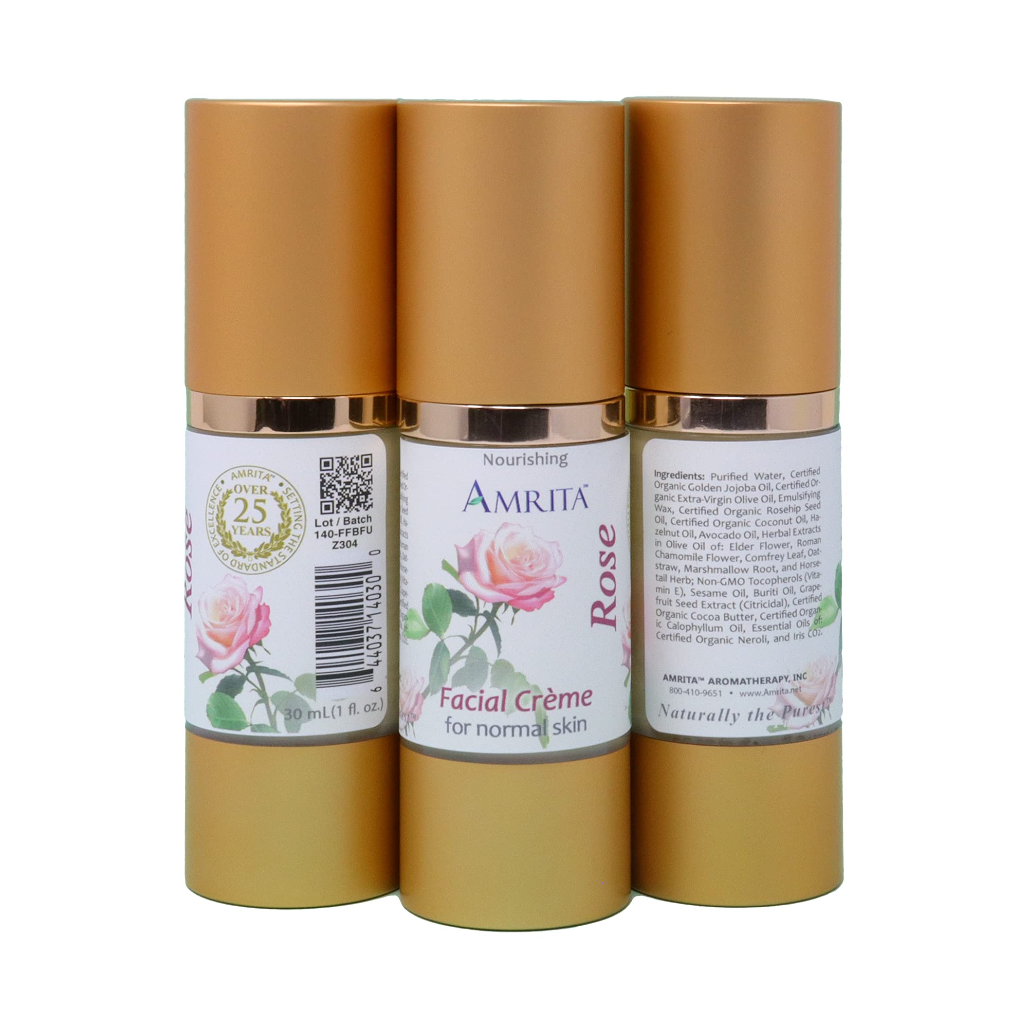 Premium Rose Facial Cream with Therapeutic Rose & Roman Chamomile Essential Oils - 30ml - Hydrating & Soothing for Dry & Sensitive Skin - Perfect for Nighttime Skincare Routine