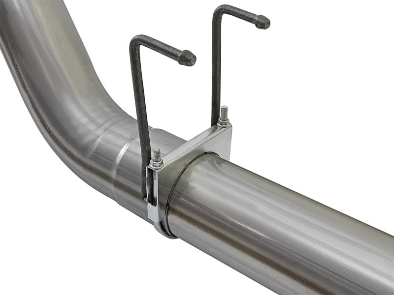 aFe Large Bore HD 5-Inch DPF Back 409 Stainless Steel Exhaust System with Black Tip for 2017 Ford Diesel Trucks V8 6.7L (td) - Performance Upgrade for Towing & Off-Road Driving