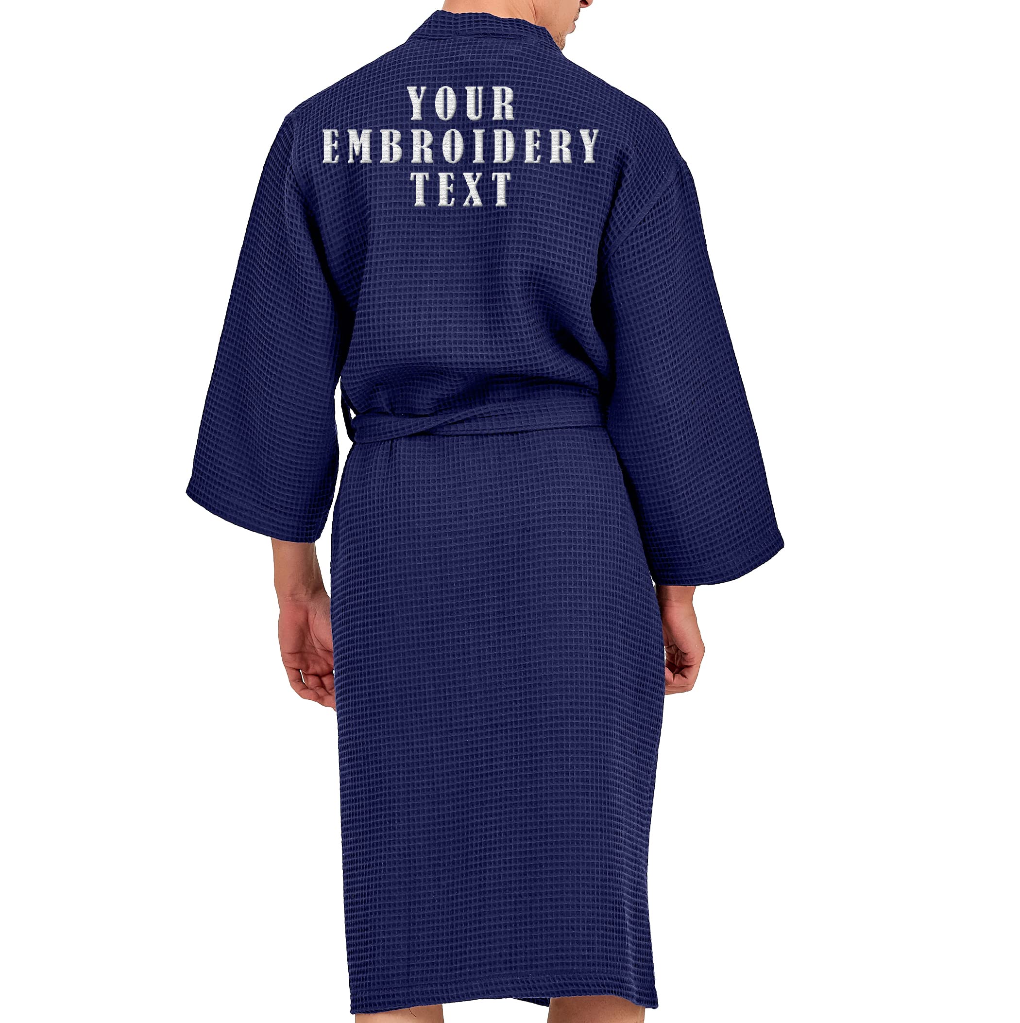 Personalized Embroidered Waffle Kimono Robe for Women - Soft Spa Bathrobe for Wedding, Honeymoon, Anniversary Gift & Relaxing at Home