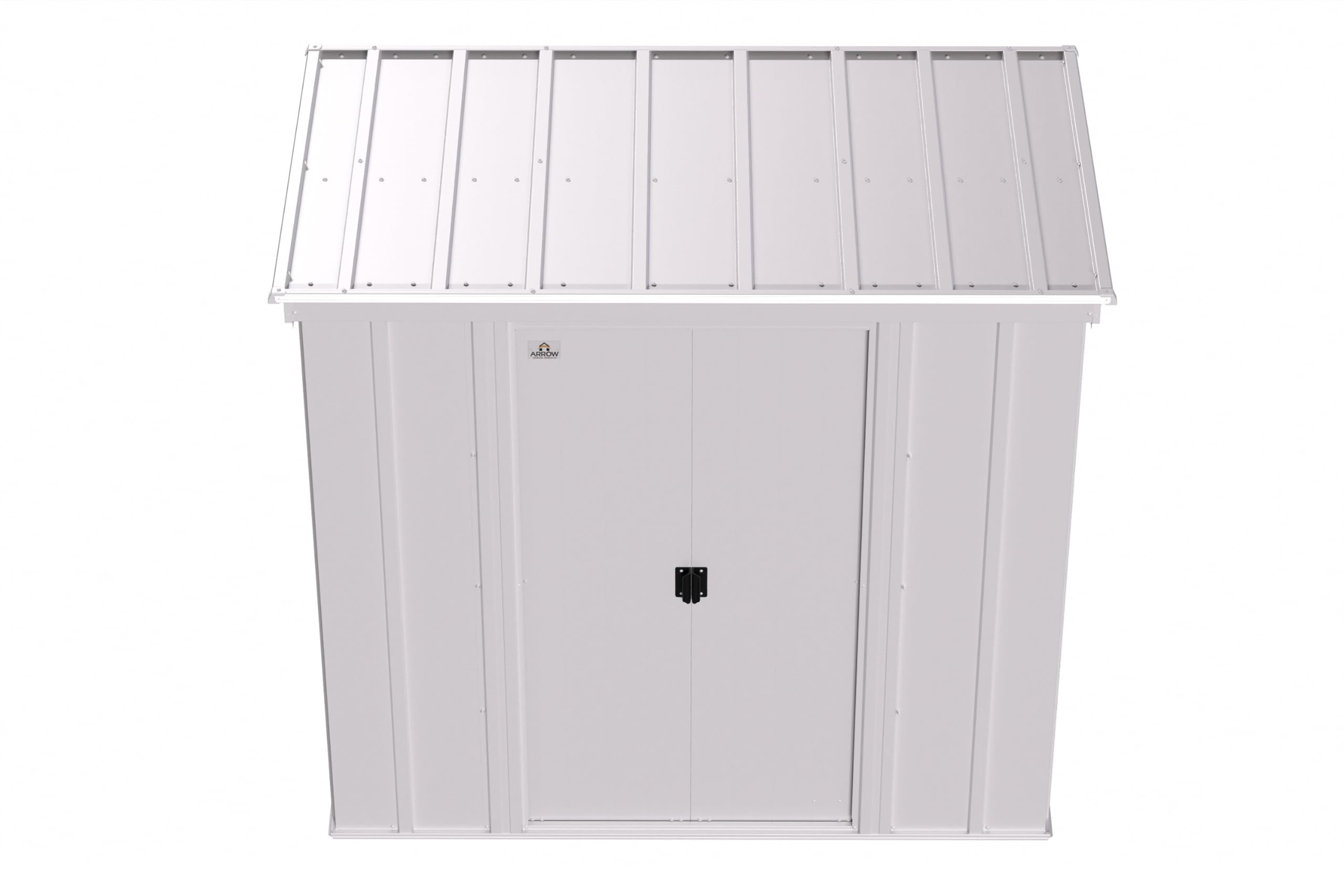 Arrow Classic Steel Storage Shed 6x4 ft Outdoor Garden Shed, Flute Grey - Perfect for Backyard Storage, Lawn Equipment, and Gardening Tools