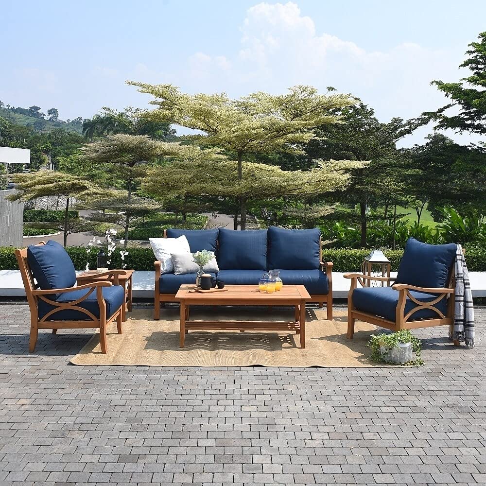 Cambridge Casual Chester Superior Indonesian Teak Patio Coffee Table - Natural Teak Wood Outdoor Furniture for Garden, Deck, Poolside & Patio