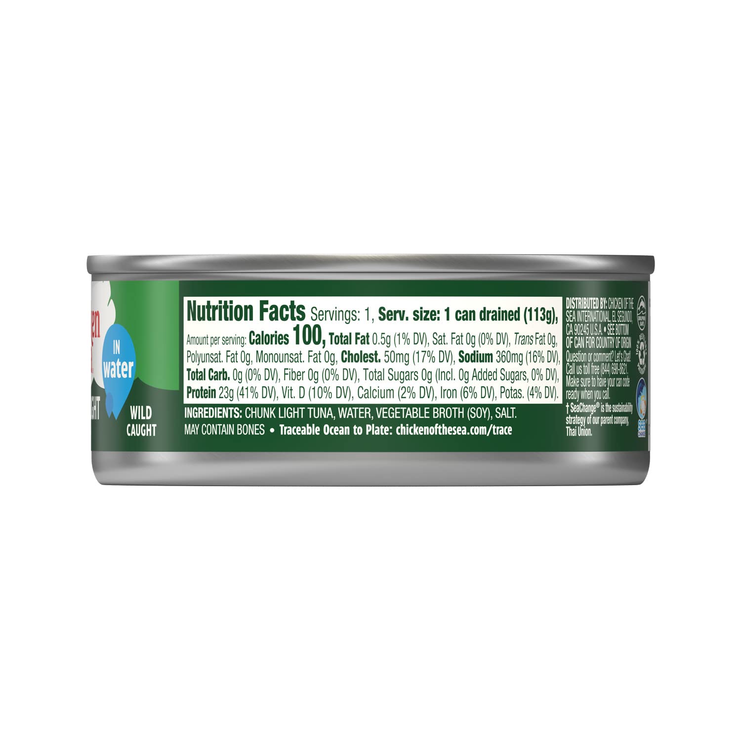 Chicken of the Sea Wild Caught Chunk Light Tuna in Water - 5oz Cans (24 Pack, 6x4-Count) | High Protein Canned Tuna for Salads, Sandwiches & Meal Prep | Keto & Paleo Friendly