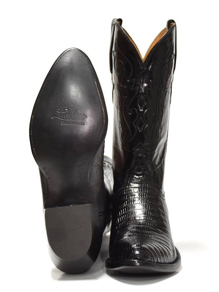 Lucchese G9030.24 Men's Handmade Lizard Skin Cowboy Boots - Black | Western Boots for Men | Perfect for Rodeo, Country Dancing & Casual Wear