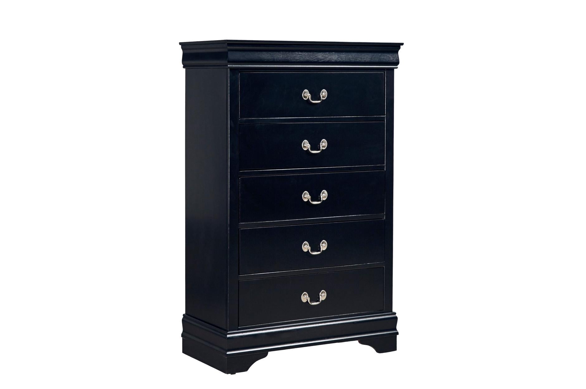 Beverly Hills Bedroom Collection Chest - 5-Drawer Wooden Dresser for Master Bedroom & Guest Room, Stylish Storage Furniture for Clothes, Blankets & Accessories | Perfect for Home Organization & Space Saving