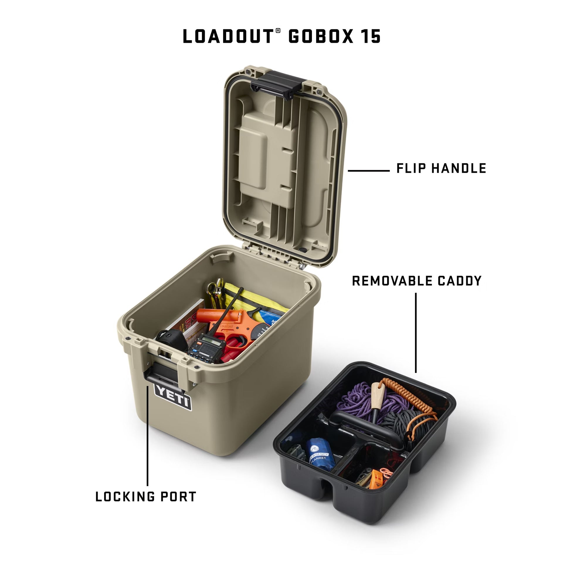 LoadOut® GoBox 15 - Durable Charcoal Cargo Storage Box for Trucks, SUVs & Outdoor Adventures | Waterproof & Secure Gear Organization for Camping, Road Trips & Work Equipment
