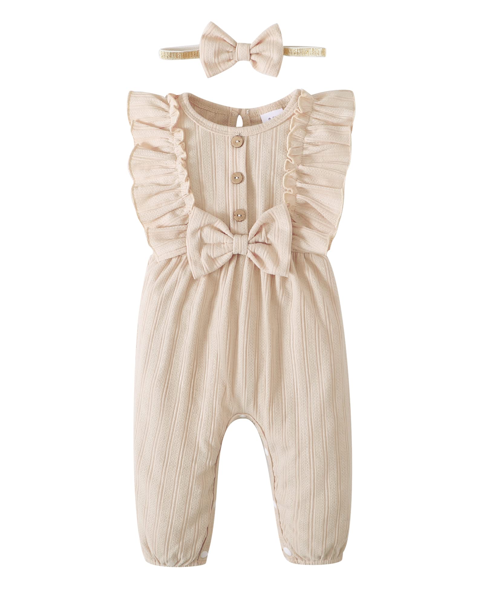 Mioglrie Newborn Baby Girl Clothes - Soft Cotton Short Sleeve Romper Jumpsuit for 0-12 Months | Perfect for Summer Outfits, Playdates & Photo Shoots
