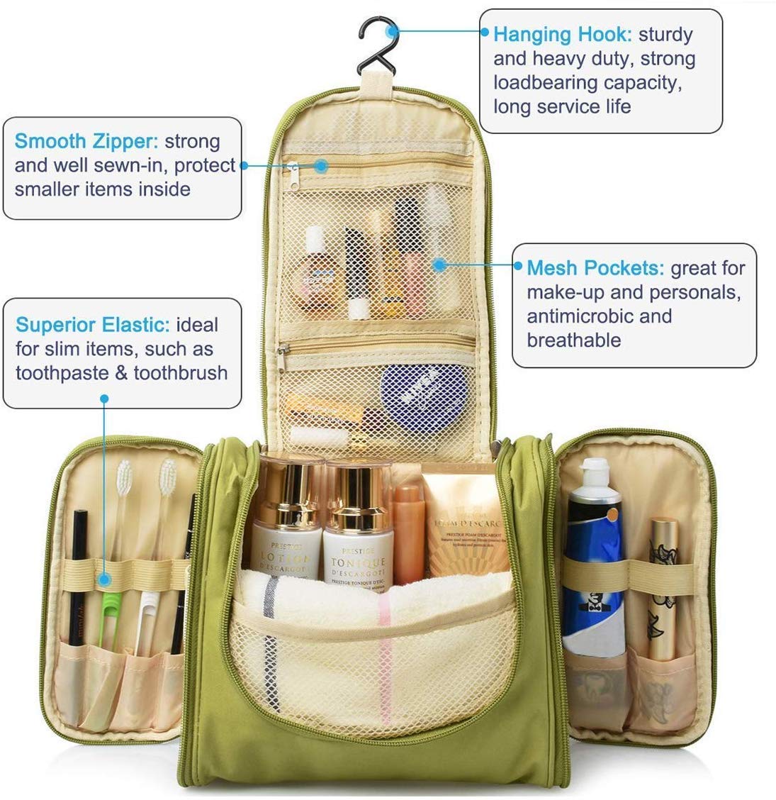Cyrox Portable Toiletry Bag for Men & Women - Waterproof Cosmetic & Shaving Kit Organizer with Multiple Pockets | Perfect for Travel, Gym, Camping & Daily Use