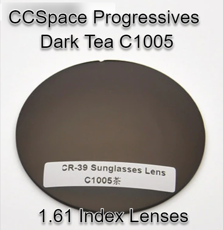 CCSpace Aspheric Progressive Vision Dyed CR-39 Lenses - Premium Eyewear for Reading, Computer & Daily Use - Clear Vision at All Distances
