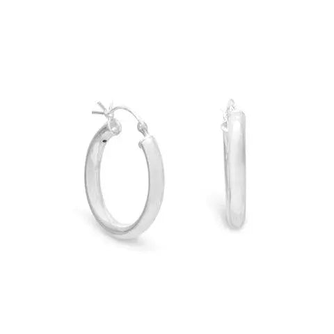 Sterling Silver 3mm x 30mm Hoop Earrings for Women - Minimalist Dainty Everyday Jewelry - Perfect for Work, Date Night & Casual Outfits
