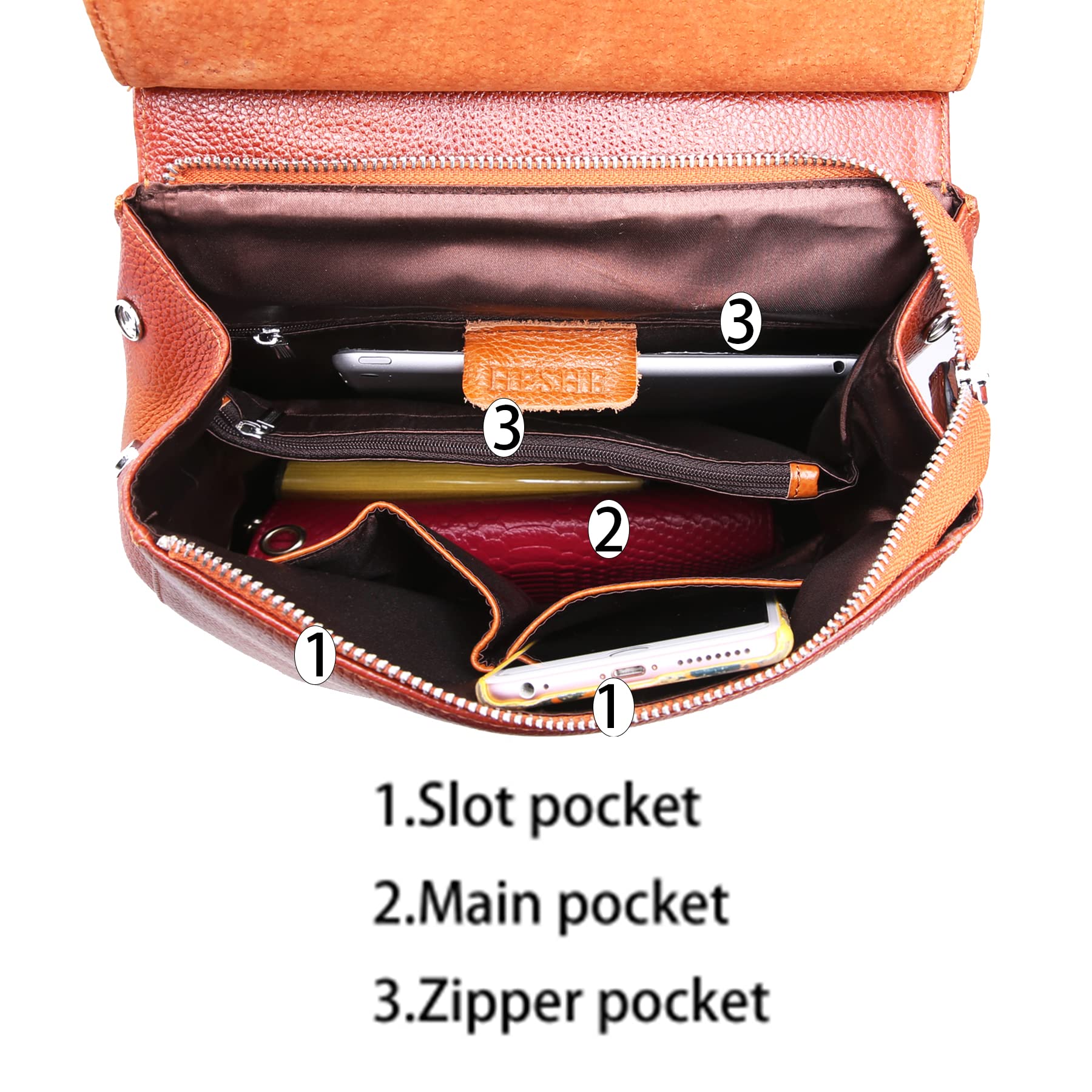 Genuine Leather Backpack Purse for Women - Lightweight Convertible Work Bag (Sorrel) - Office & Travel Use