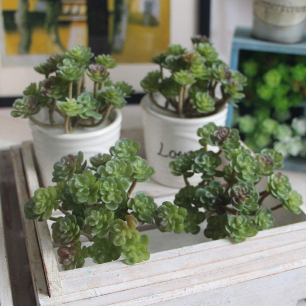 LUCACO Artificial Succulent Plants - Mini Fake Succulents for Home Office Desk Decor, Table Centerpiece, Wedding Party & Landscape Bonsai Display (Unpotted)