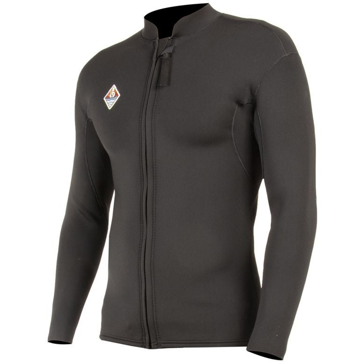 2mm Men's Vissla Solid Front Zip Wetsuit Jacket - Black | Surfing, Diving & Water Sports | Warm & Flexible Neoprene Protection