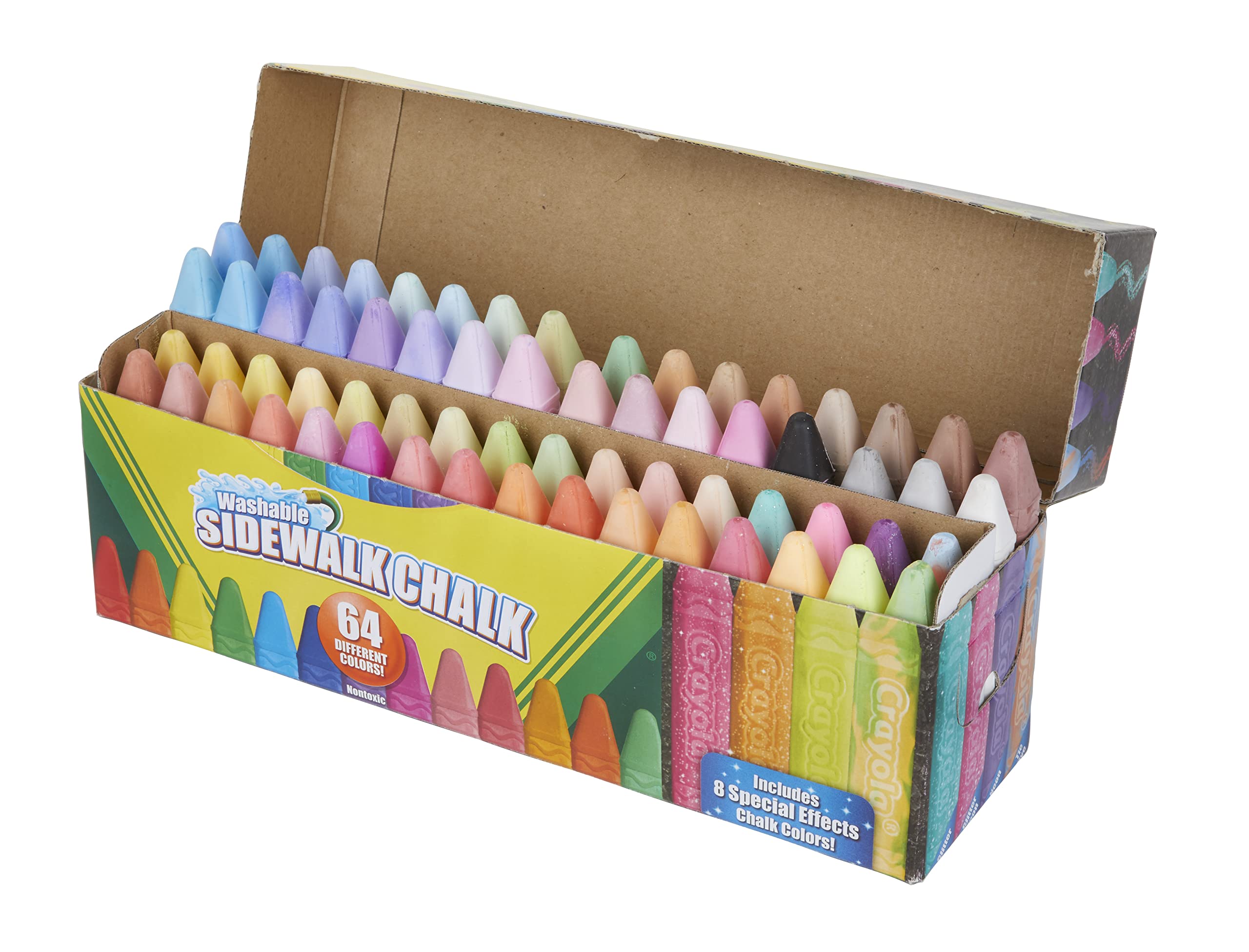 Crayola Washable Sidewalk Chalk - Ultimate 64 Pack of Non-Toxic Kids Chalk for Outdoor Play, Drawing & Creative Fun - Perfect for Driveway Art, Hopscotch & Summer Activities