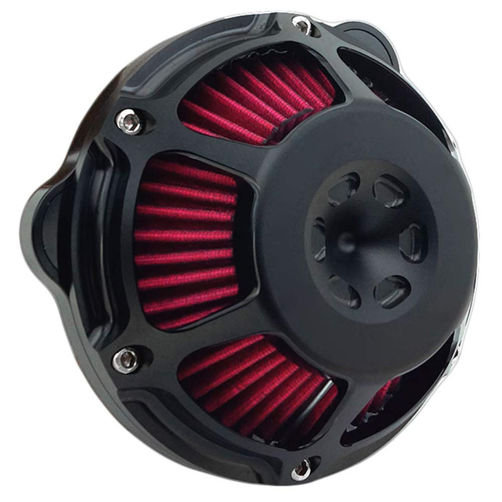 Harley Davidson Air Filter CNC Performance Intake Kit - Aluminum Black Replacement for Touring Street Glide (2008-2016) & Softail (2016-2017) - High Flow Motorcycle Air Cleaner - Perfect for Street Performance & Long Distance Riding