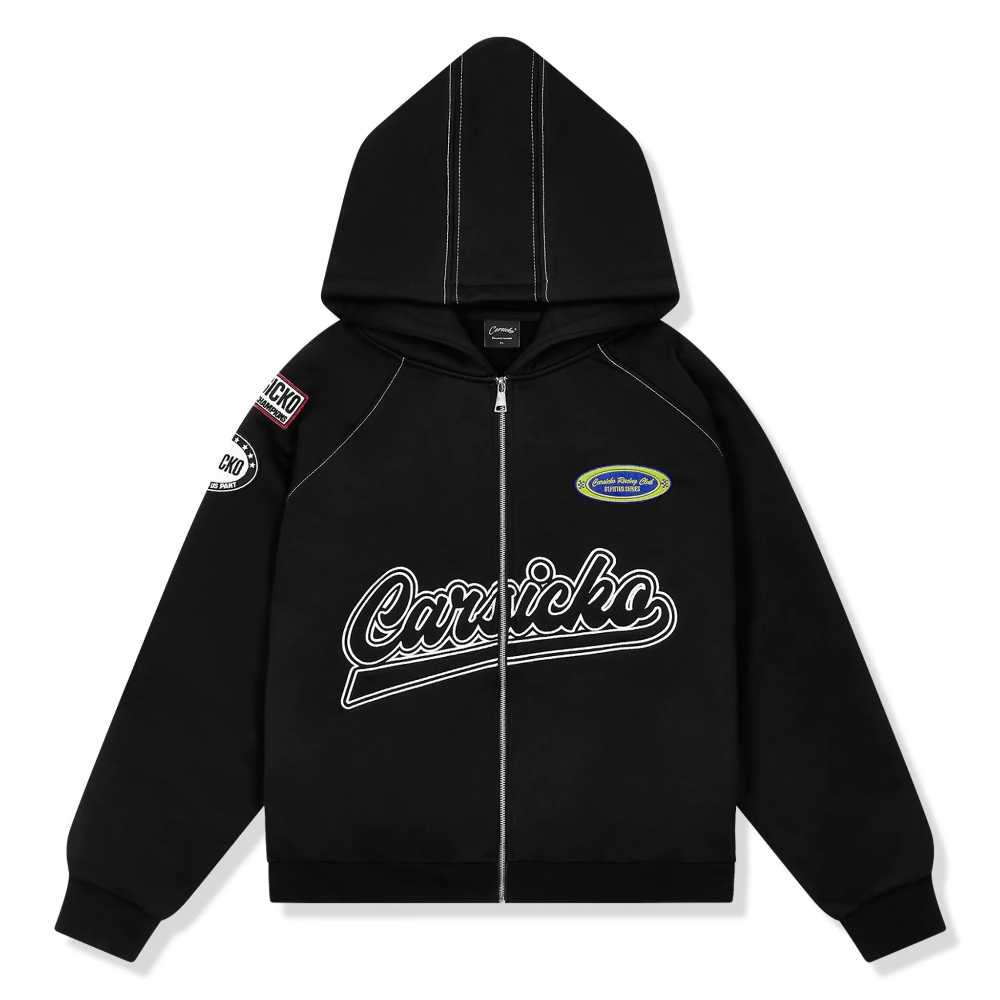 Carsicko Racing Club Black Zip Up Hoodie for Men & Women - Stylish & Comfortable for Streetwear, Casual Outfits & Racing Events