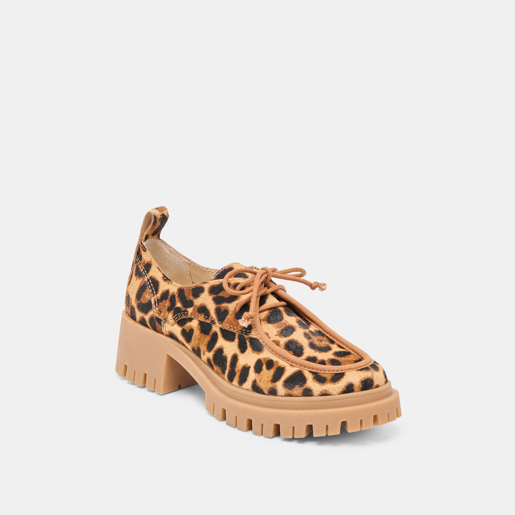 MILZA Women's Loafers - DK Leopard Calf Hair Slip-On Shoes for Casual & Office Wear